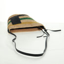 LOEWE Pochette bag Anagram Shoulder Bag Raffia Beige Gold Auth BA9640V-7