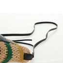 LOEWE Pochette bag Anagram Shoulder Bag Raffia Beige Gold Auth BA9640V-8