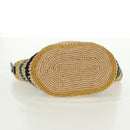 LOEWE Pochette bag Anagram Shoulder Bag Raffia Beige Gold Auth BA9640V-9