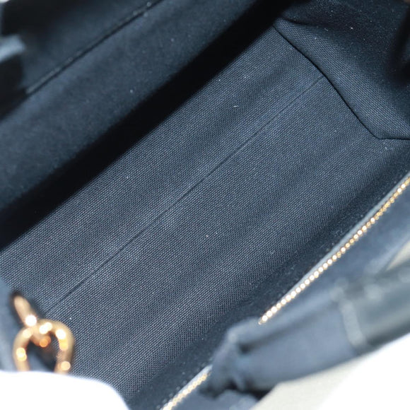 VERSACE Hand Bag Canvas 2way Black Gold Auth BA9642SAM
