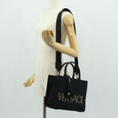 VERSACE Hand Bag Canvas 2way Black Gold Auth BA9642SAM-26