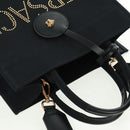 VERSACE Hand Bag Canvas 2way Black Gold Auth BA9642SAM-7