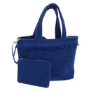 CHANEL Decacoco Beach Bag Hand Bag Pile Blue CC Auth BA9644SAV-1