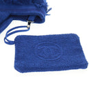 CHANEL Decacoco Beach Bag Hand Bag Pile Blue CC Auth BA9644SAV-17