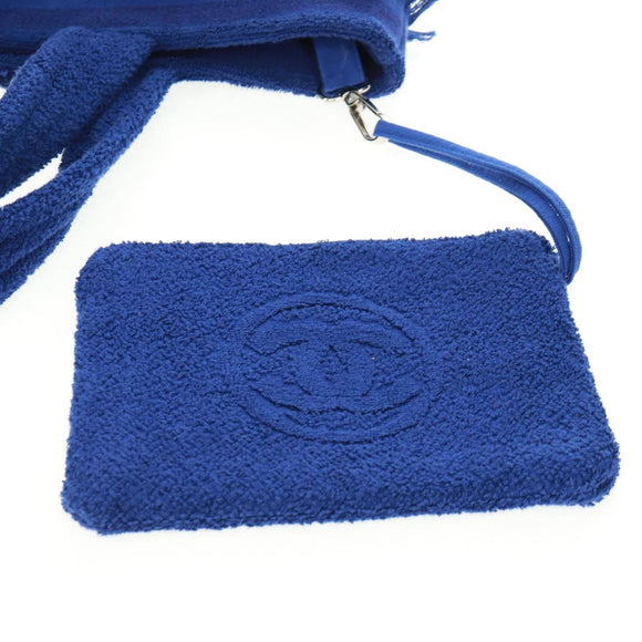 CHANEL Decacoco strandtas handtas stapel blauw CC Auth BA9644SAV
