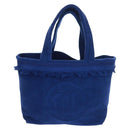 CHANEL Decacoco Beach Bag Hand Bag Pile Blue CC Auth BA9644SAV-13