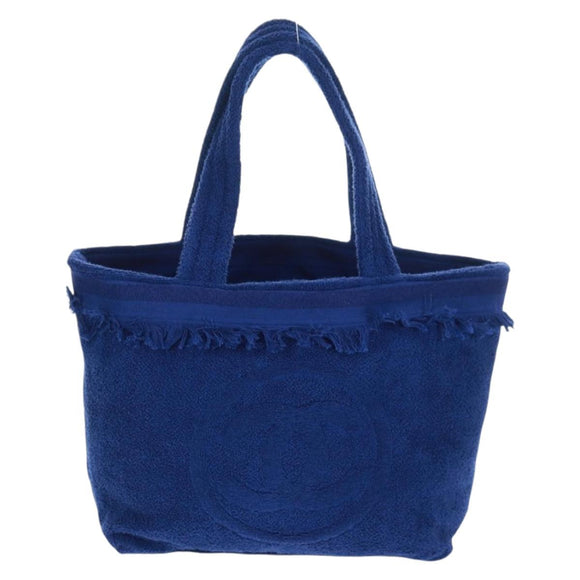 CHANEL Decacoco Beach Bag Hand Bag Pile Blue CC Auth BA9644SAV
