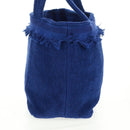 CHANEL Decacoco Beach Bag Hand Bag Pile Blue CC Auth BA9644SAV-3