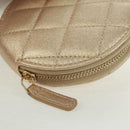 CHANEL Matelasse Air Pods Case 2024 Year Gift Lamb Skin Gold CC Auth BA9648SM-11