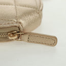 CHANEL Matelasse Air Pods Case 2024 Year Gift Lamb Skin Gold CC Auth BA9648SM-13