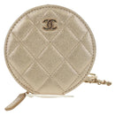 CHANEL Matelasse Air Pods Case 2024 Year Gift Lamb Skin Gold CC Auth BA9648SM-2