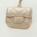 CHANEL Matelasse Air Pods Case 2024 Year Gift Lamb Skin Gold CC Auth BA9648SM-21