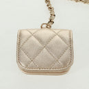 CHANEL Matelasse Air Pods Case 2024 Year Gift Lamb Skin Gold CC Auth BA9648SM-22
