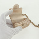 CHANEL Matelasse Air Pods Case 2024 Year Gift Lamb Skin Gold CC Auth BA9648SM-25