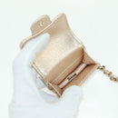 CHANEL Matelasse Air Pods Case 2024 Year Gift Lamb Skin Gold CC Auth BA9648SM-26