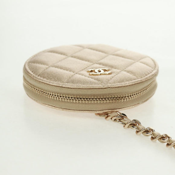 CHANEL Matelasse Air Pods Etui 2024 Jahresgeschenk Lammleder Gold CC Auth BA9648SM