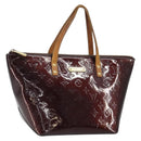 LOUIS VUITTON Monogram Vernis Bellevue PM Hand Bag Amarante M93585 Auth BA9673-1