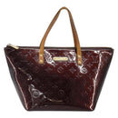 LOUIS VUITTON Monogram Vernis Bellevue PM Hand Bag Amarante M93585 Auth BA9673-13