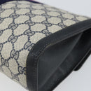 GUCCI GG Supreme Sherry Line Clutch Bag PVC Navy Gold 41 014 3087 Auth BA9677-15