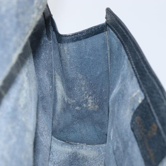 GUCCI GG Supreme Sherry Line Clutch Bag PVC Navy Gold 41 014 3087 Auth BA9677