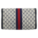 GUCCI GG Supreme Sherry Line Clutch Bag PVC Navy Gold 41 014 3087 Auth BA9677-2