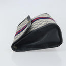 GUCCI GG Supreme Sherry Line Clutch Bag PVC Navy Gold 41 014 3087 Auth BA9677-4