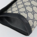 GUCCI GG Supreme Sherry Line Clutch Bag PVC Navy Gold 41 014 3087 Auth BA9677-14