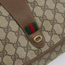 GUCCI GG Supreme Web Sherry Line Clutch Bag PVC Beige Gold 89 01 031 Auth BA9678-17