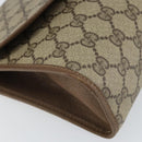 GUCCI GG Supreme Web Sherry Line Clutch Bag PVC Beige Gold 89 01 031 Auth BA9678-14