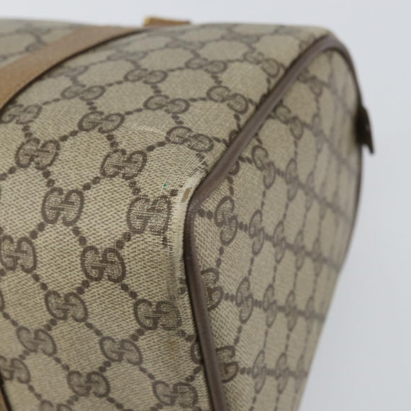 GUCCI GG Supreme Web Sherry Line Boston Bag PVC Beige Gold 40 02 007 Auth BA9679