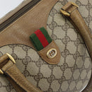 GUCCI GG Supreme Web Sherry Line Boston Bag PVC Beige Gold 40 02 007 Auth BA9679-17