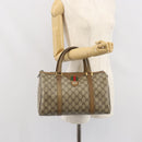 GUCCI GG Supreme Web Sherry Line Boston Bag PVC Beige Gold 40 02 007 Auth BA9679-24