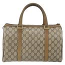 GUCCI GG Supreme Web Sherry Line Boston Bag PVC Beige Gold 40 02 007 Auth BA9679-2