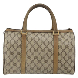 GUCCI GG Supreme Web Sherry Line Boston Bag PVC Beige Gold 40 02 007 Auth BA9679 - 0