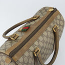 GUCCI GG Supreme Web Sherry Line Boston Bag PVC Beige Gold 40 02 007 Auth BA9679-6