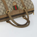 GUCCI GG Supreme Web Sherry Line Boston Bag PVC Beige Gold 40 02 007 Auth BA9679-7