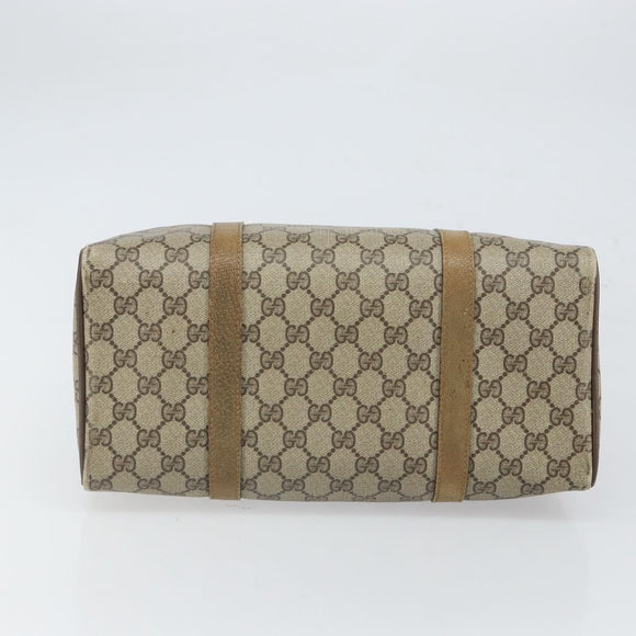 GUCCI GG Supreme Web Sherry Line Boston Bag PVC Beige Gold 40 02 007 Auth BA9679