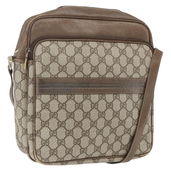 GUCCI GG Supreme Shoulder Bag PVC Beige Gold 49 003 5101 Auth BA9680