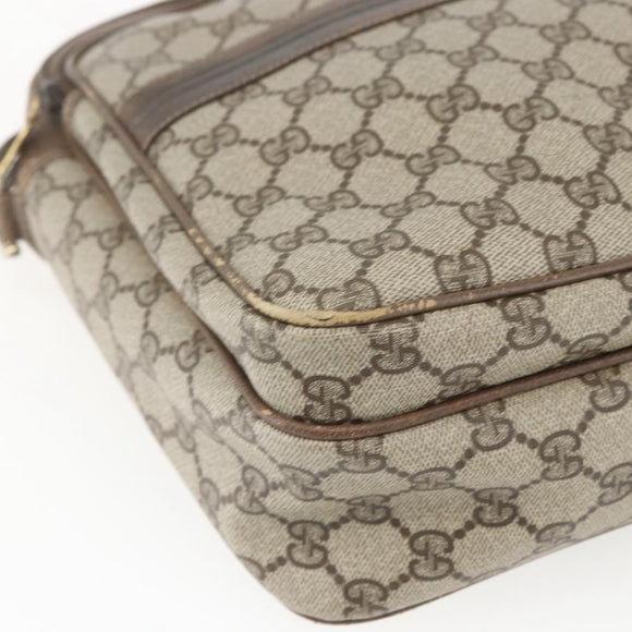 GUCCI GG Supreme Shoulder Bag PVC Beige Gold 49 003 5101 Auth BA9680