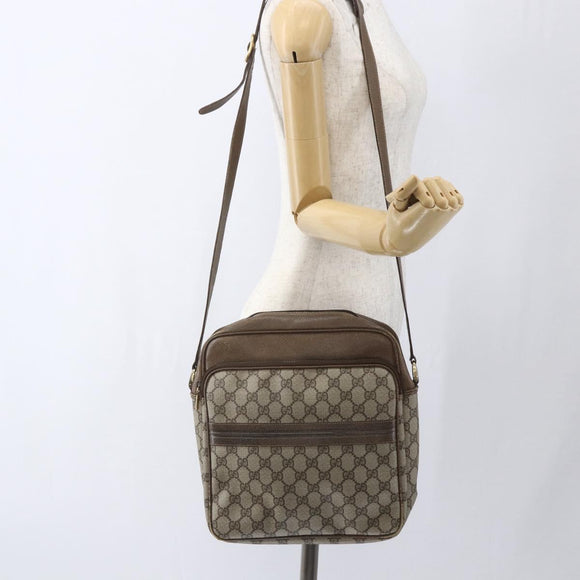 GUCCI GG Supreme Shoulder Bag PVC Beige Gold 49 003 5101 Auth BA9680