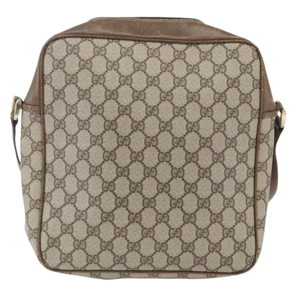 GUCCI GG Supreme Shoulder Bag PVC Beige Gold 49 003 5101 Auth BA9680