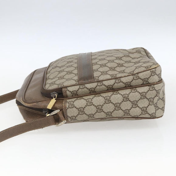 GUCCI GG Supreme Shoulder Bag PVC Beige Gold 49 003 5101 Auth BA9680