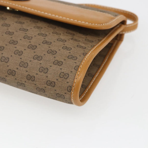 GUCCI Micro GG Supreme Shoulder Bag PVC Beige Gold 004 89 1041 Auth BA9682