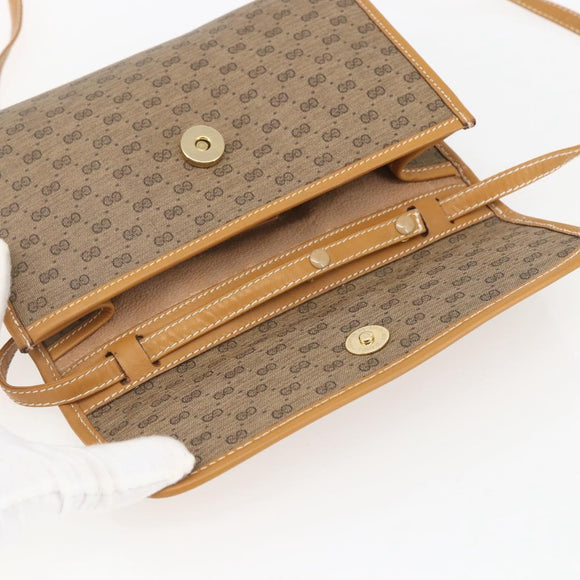 GUCCI Micro GG Supreme Shoulder Bag PVC Beige Gold 004 89 1041 Auth BA9682