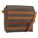CELINE Macadam Canvas Shoulder Bag PVC Leather Brown Gold Auth BA9684-1
