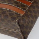 CELINE Macadam Canvas Shoulder Bag PVC Leather Brown Gold Auth BA9684-10