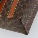 CELINE Macadam Canvas Shoulder Bag PVC Leather Brown Gold Auth BA9684-11
