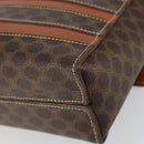 CELINE Macadam Canvas Shoulder Bag PVC Leather Brown Gold Auth BA9684-12