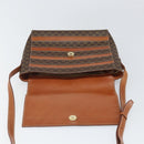 CELINE Macadam Canvas Shoulder Bag PVC Leather Brown Gold Auth BA9684-15