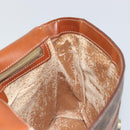CELINE Macadam Canvas Shoulder Bag PVC Leather Brown Gold Auth BA9684-18